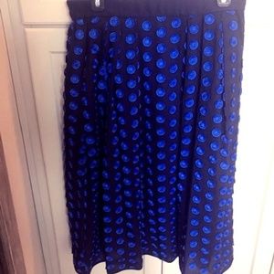 NWOT J.Crew Fringe Dot Midi Skirt
